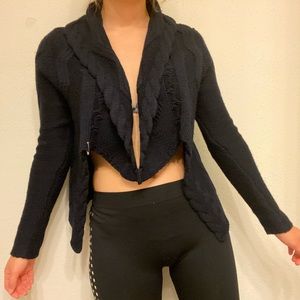 Ralph Lauren Cotton Black Knit Cardigan Top NWT